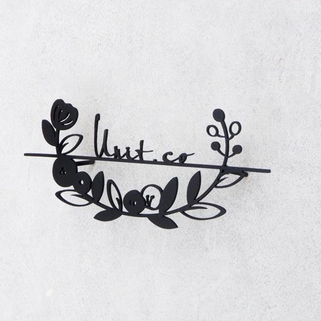 ステンレス製黒塗装　お花の表札 | 5枚目