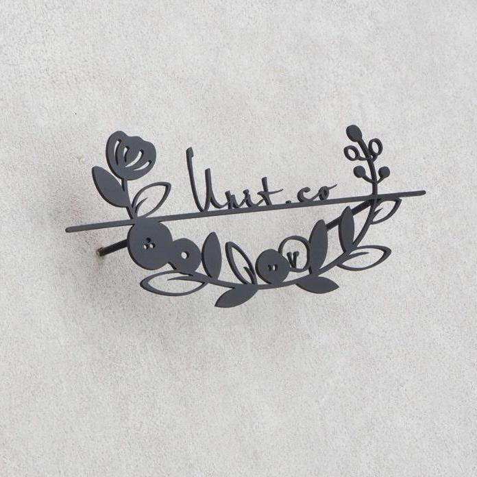 ステンレス製黒塗装　お花の表札 | 7枚目